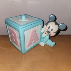 Disney Baby Mickey Mouse Teleflora Flowers Pastel Ceramic Planter Vase